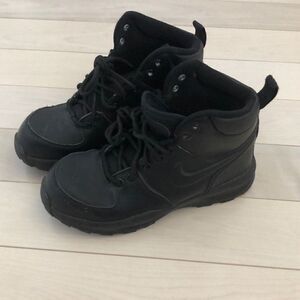 Nike Youth's Solid Manoa Leather Lace-Up Boots Black Size 14Y